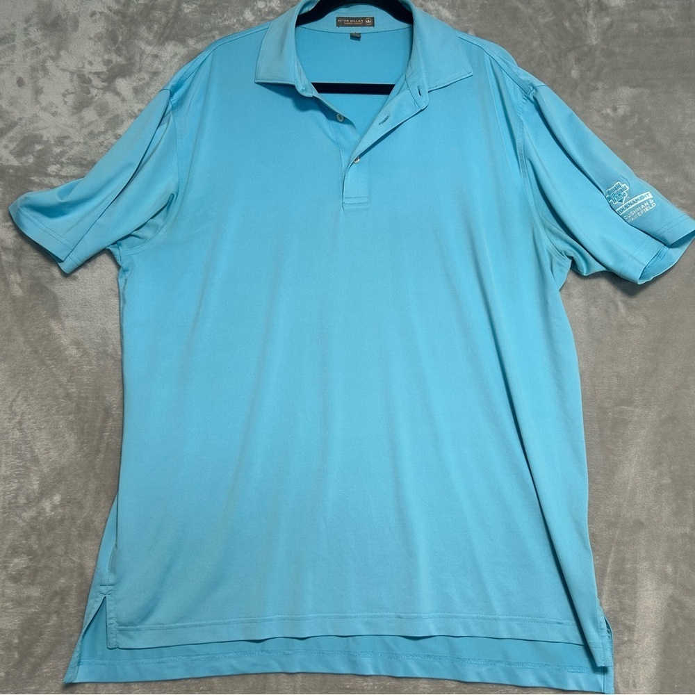 Peter Millar Summer Comfort Golf Polo Shirt Men’s Large Light Blue